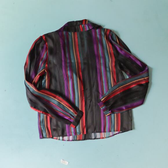 NWOT House of Harlow 1960 x Revolve Black Striped Thin Knit Blouse Size Medium - Picture 8 of 8